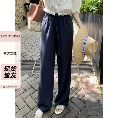 AHY垂垂裤天丝亚麻垂坠感休闲裤