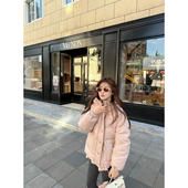 AHY 宽松显瘦保暖外套 韩版 90白鸭绒羊毛呢料羽绒服女冬季 2024新款