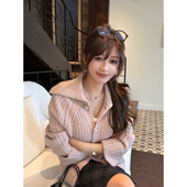 毛衣 26早春羊毛马海毛粗棒减龄时髦翻领针织开衫 AHY 时髦姐姐