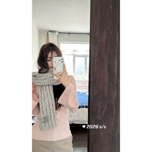 26早春100%羊毛收腰卷边喇叭袖 温柔细腻 圆领打底针织衫 AHY