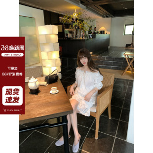 新品 现货AHY重工面料品质推荐 套装 短裤 优雅精致立体刺绣提花上衣