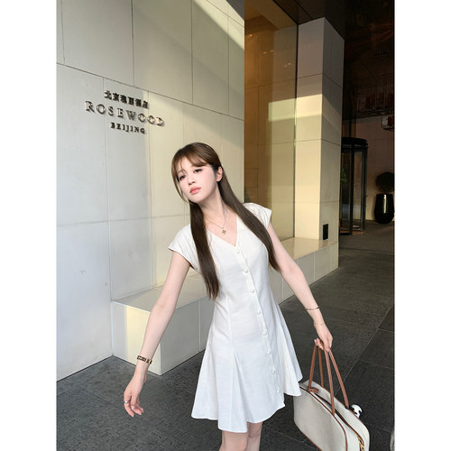 AHY仲夏夜之梦亚麻无袖衬衫裙
