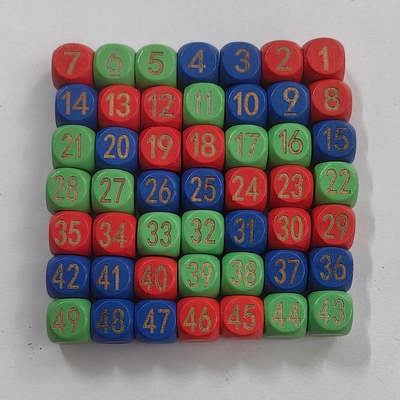 数字多面骰子多色骰筛子1-49红蓝绿六彩大乐透快乐8双色球骰子