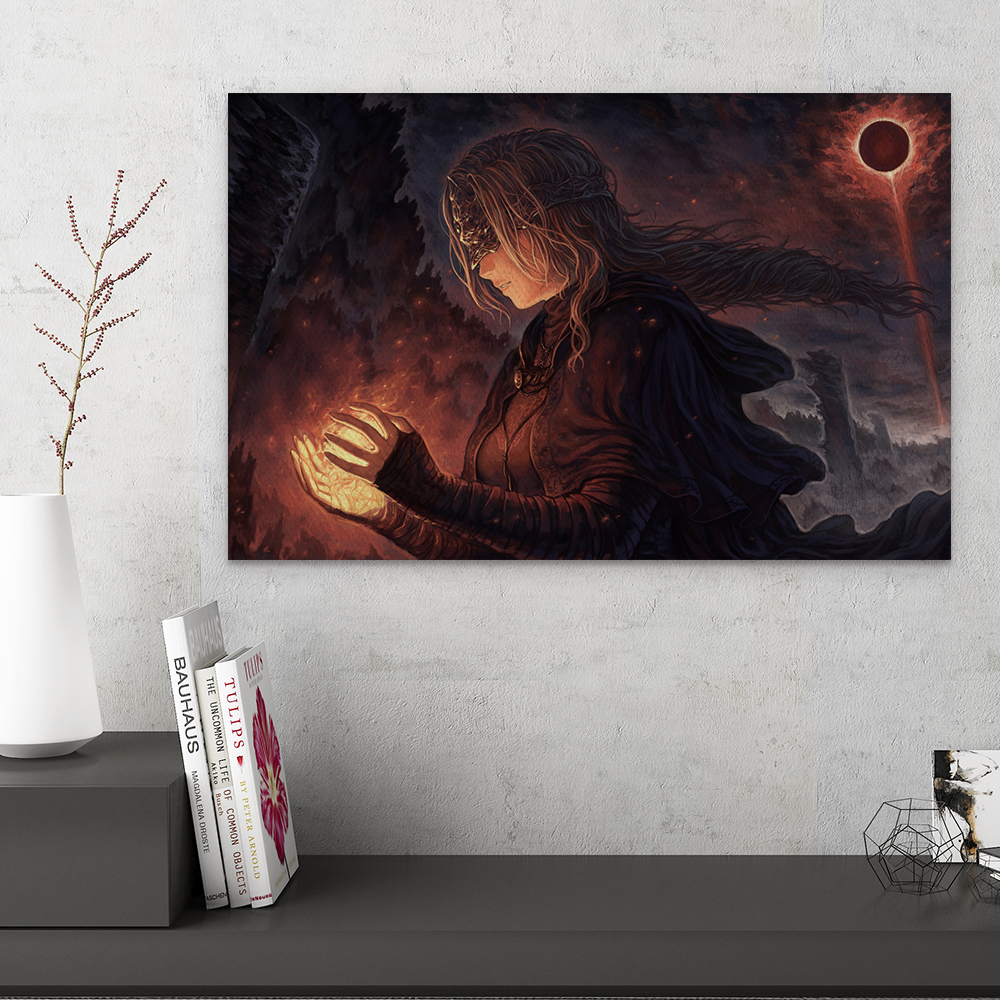 黑暗之魂3防火女帆布打印金属框架海报装饰画家居游戏
