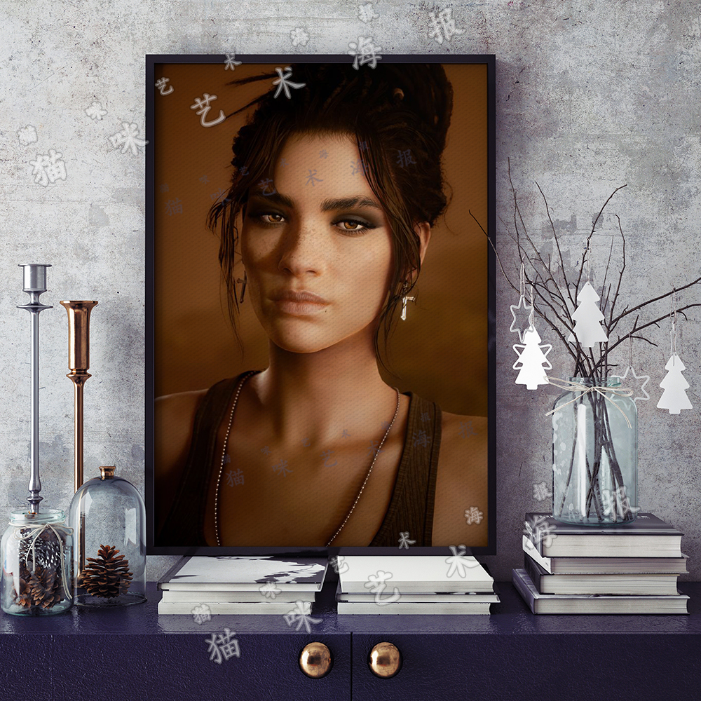 赛博朋克2077 帕南帕尔默帆布打印金属框架海报装饰画家居游戏