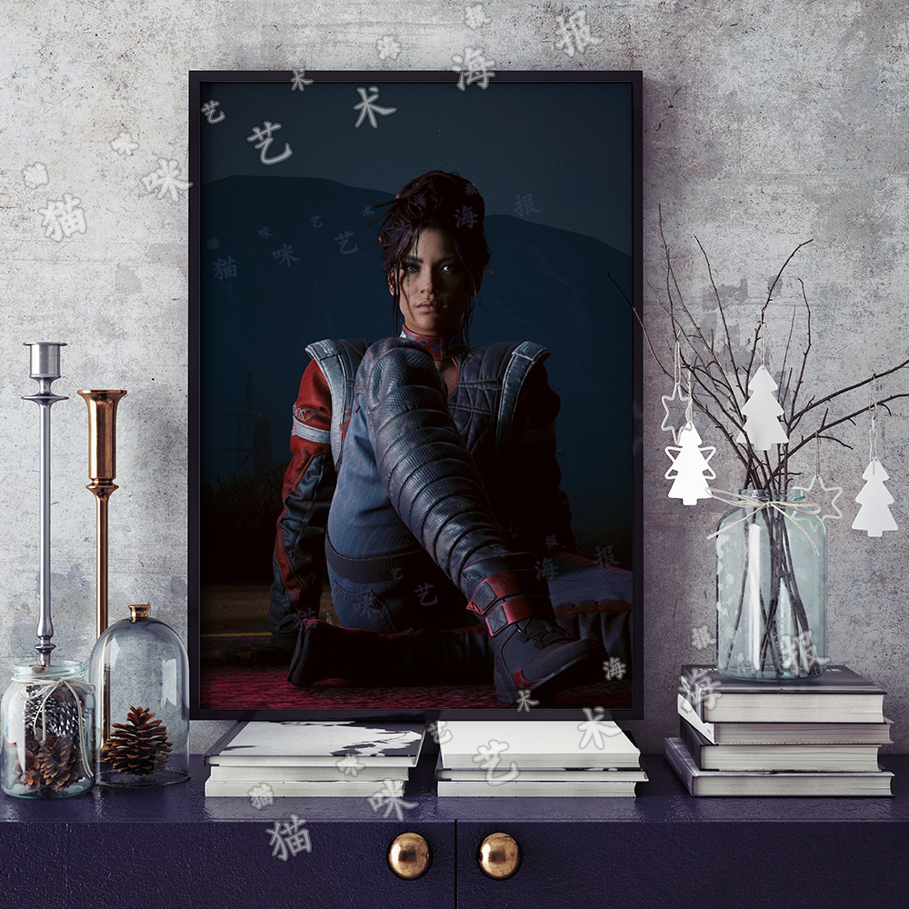 赛博朋克2077 帕南帕尔默帆布打印金属框架海报装饰画家居游戏