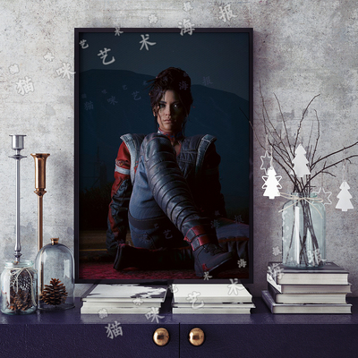 赛博朋克2077 帕南帕尔默帆布打印金属框架海报装饰画家居游戏