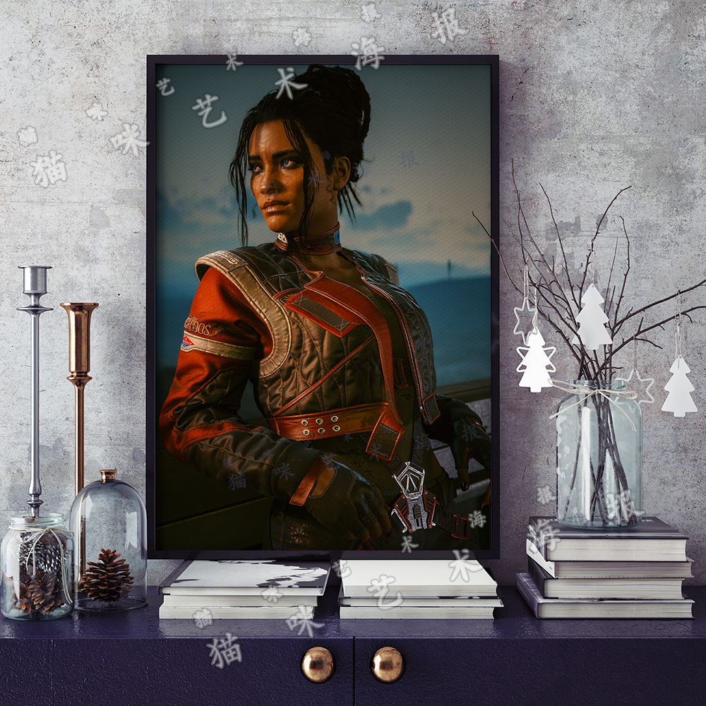 赛博朋克2077 帕南帕尔默帆布打印金属框架海报装饰画家居游戏