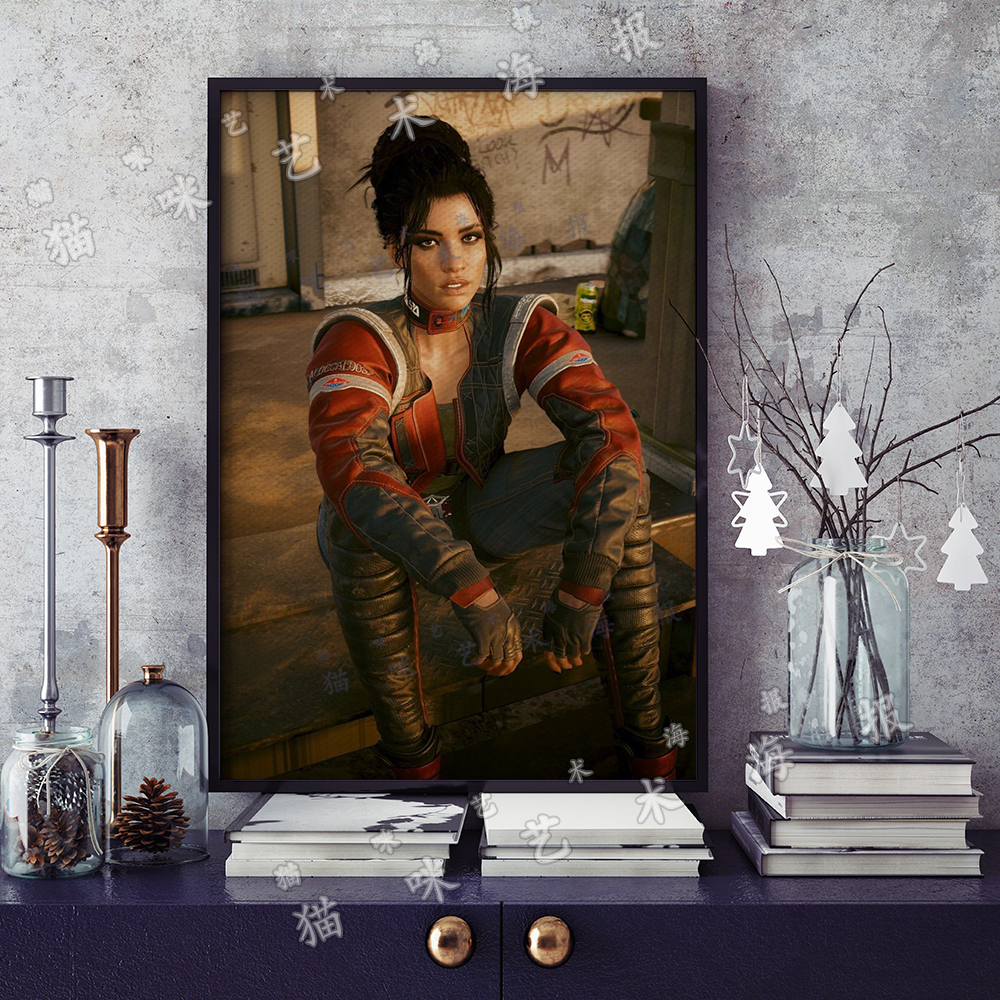 赛博朋克2077 帕南帕尔默帆布打印金属框架海报装饰画家居游戏