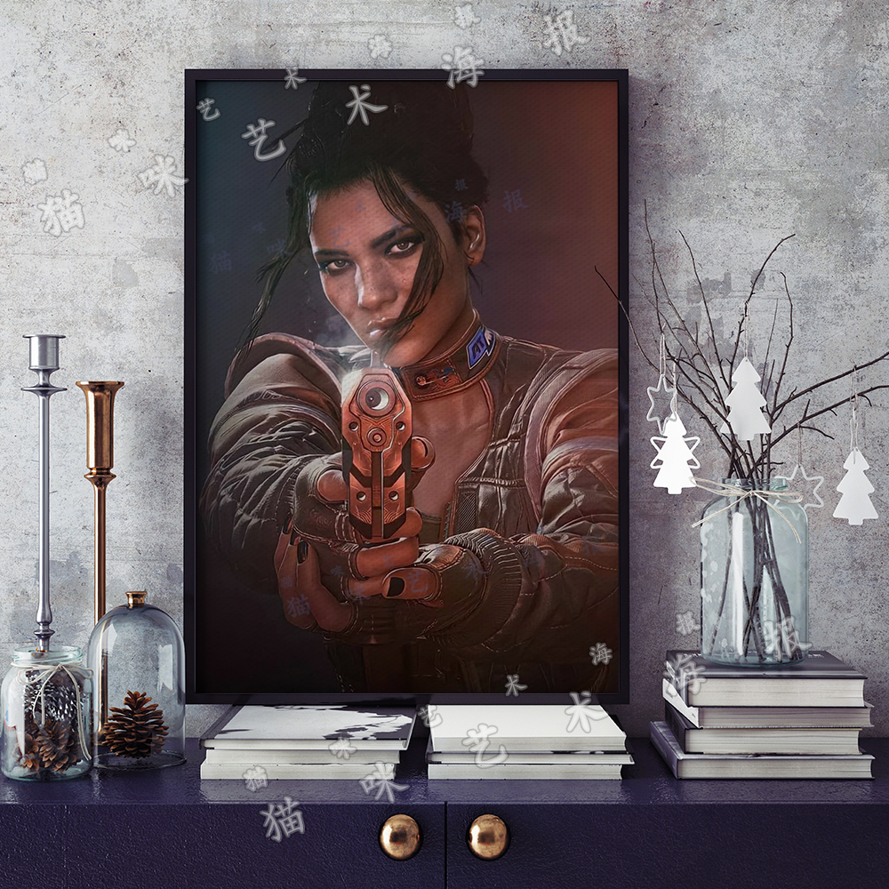 赛博朋克2077 帕南帕尔默帆布打印金属框架海报装饰画家居游戏