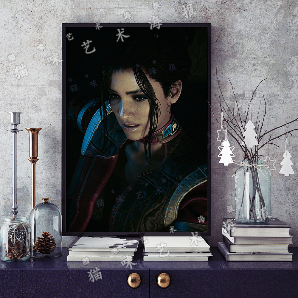 赛博朋克2077 帕南帕尔默帆布打印金属框架海报装饰画家居游戏