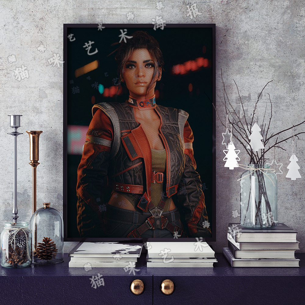 赛博朋克2077 帕南帕尔默帆布打印金属框架海报装饰画家居游戏