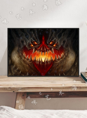 暗黑破坏神4Lilith莉莉丝Diablo IV帆布打印海报装饰画家居游戏