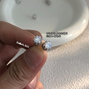 zulin S925银耳钉进口奥地利钻石公主城堡耳饰晚宴 acc