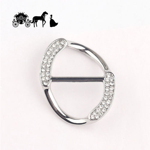 椭圆适用于爱马仕方巾打结高档银色丝巾扣精致镶钻女士围巾扣配饰