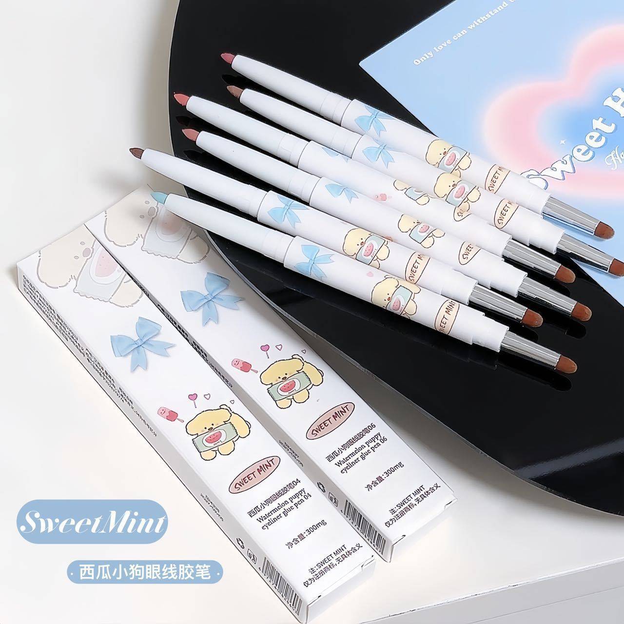 sweetmint西瓜小狗眼线胶笔可爱卡通眼线眼影多用一笔双头眼线笔