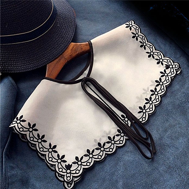 欧根纱百搭风夏季花边装饰假领子