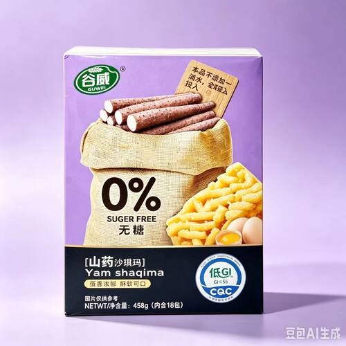 谷威无糖山药沙琪玛未加蔗糖黑麦五谷珍品低GI沙琪玛乳酸菌早餐