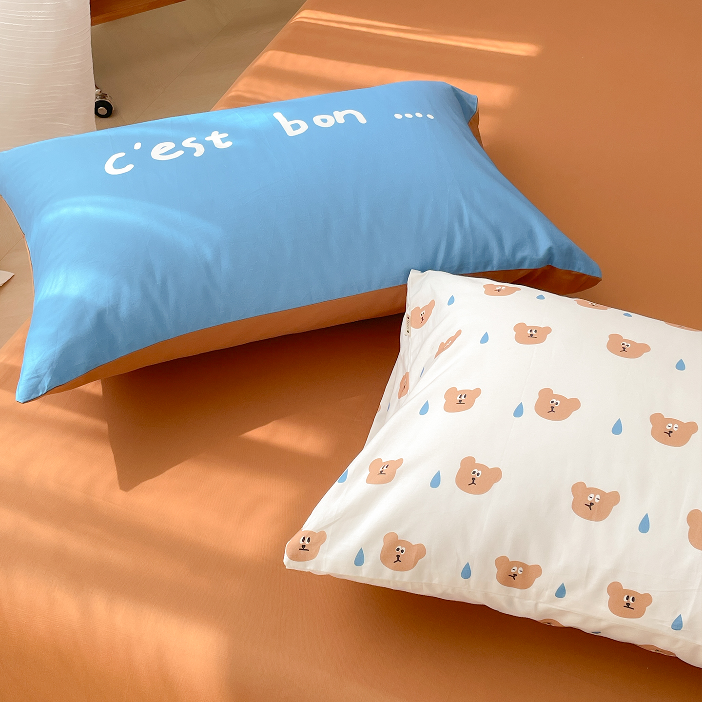 没事的小熊 插画师原创全棉枕套枕头枕芯罩单只装小可爱卡通韩系