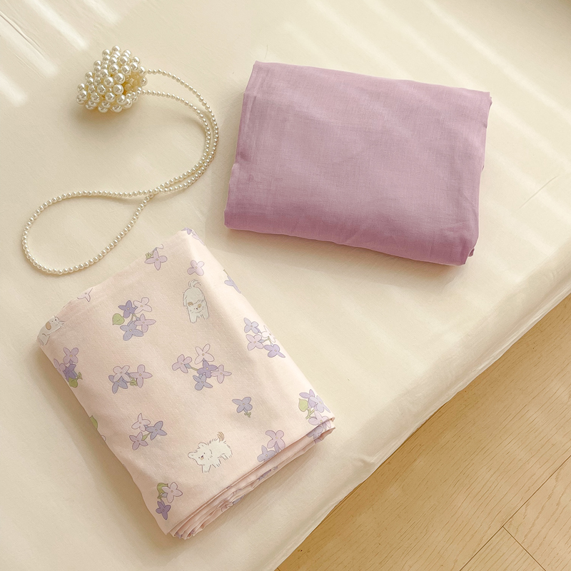 法式碎花原创a类全棉双层纱床单