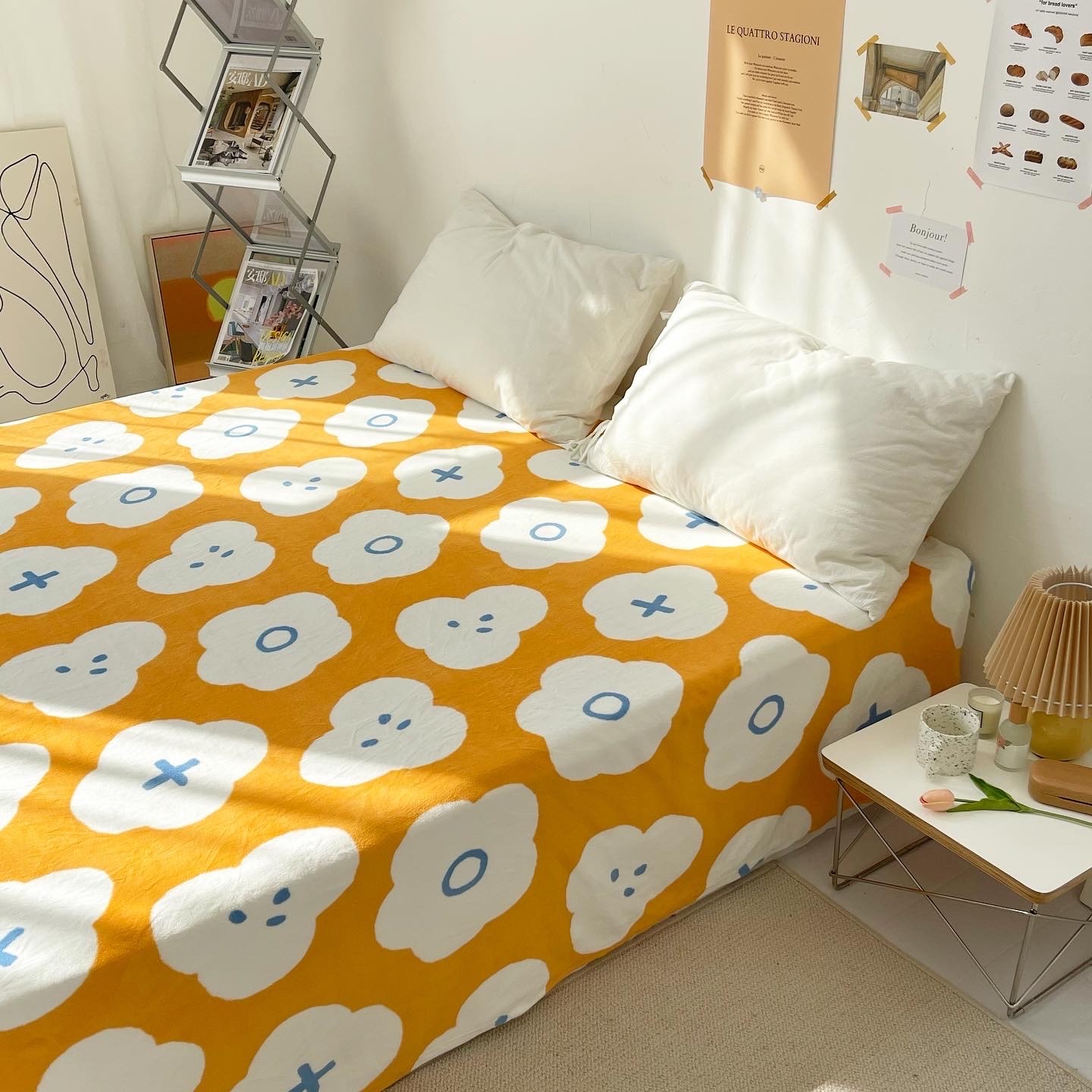 原创奶油绒保暖毛绒床单定制北欧