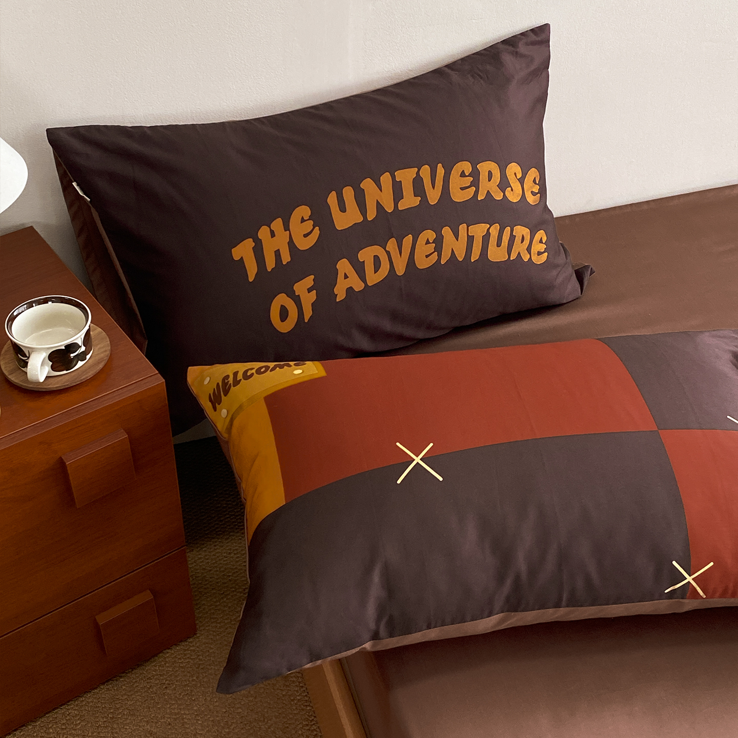 西部世界 小众设计全棉60s长绒棉枕套裸睡枕芯罩复古牛仔风单只装