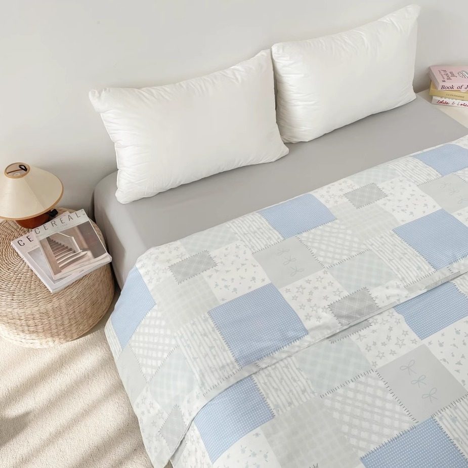 简妮的故事 蓝色系原创小插画全棉被套被芯罩单件小众款复古拼接,床上用品,被套,淘宝优惠券,粉丝福利购,淘宝优惠卷