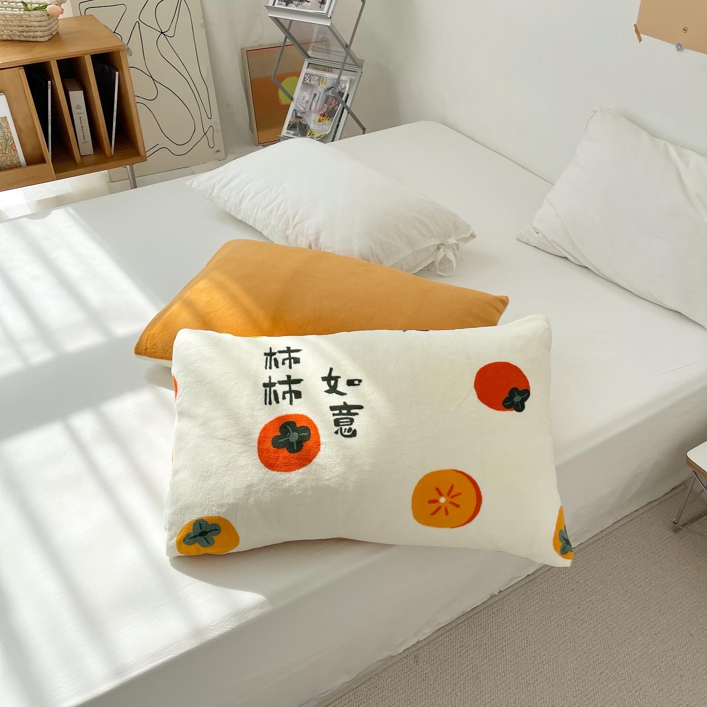 原创奶油绒枕套保暖毛绒好寓意