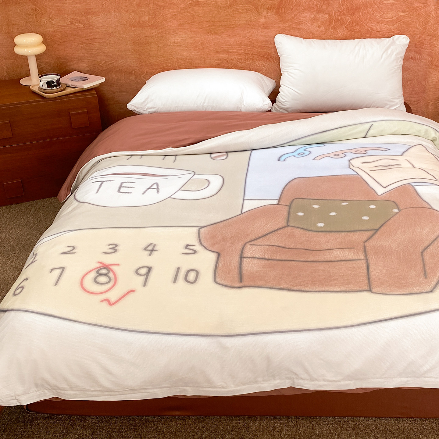 下午茶食用指南 复古慵懒风60s全棉长绒棉被套被芯150&times;200cm单人