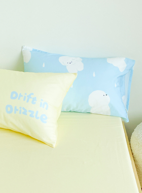 小狗的心事 原创可爱小狗治愈系蓝色枕套60S长绒棉奶fufu枕芯罩