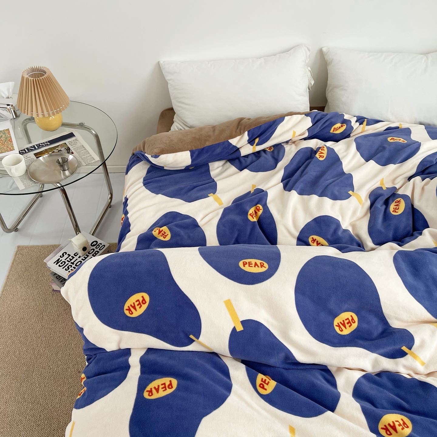 邓布梨多｜设计师原创蓝色大梨奶油绒被套毛绒被罩冬季保暖无性别