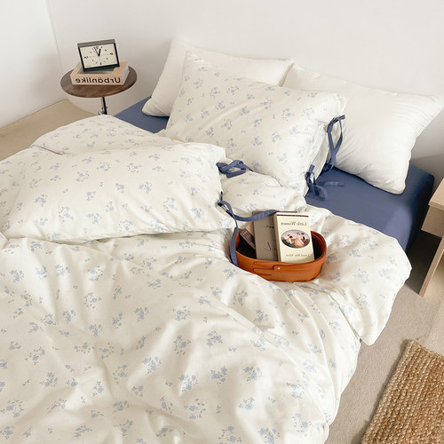 浅夜的花雨 原创复古碎花全棉三四件套单双人床单被套枕套新疆棉