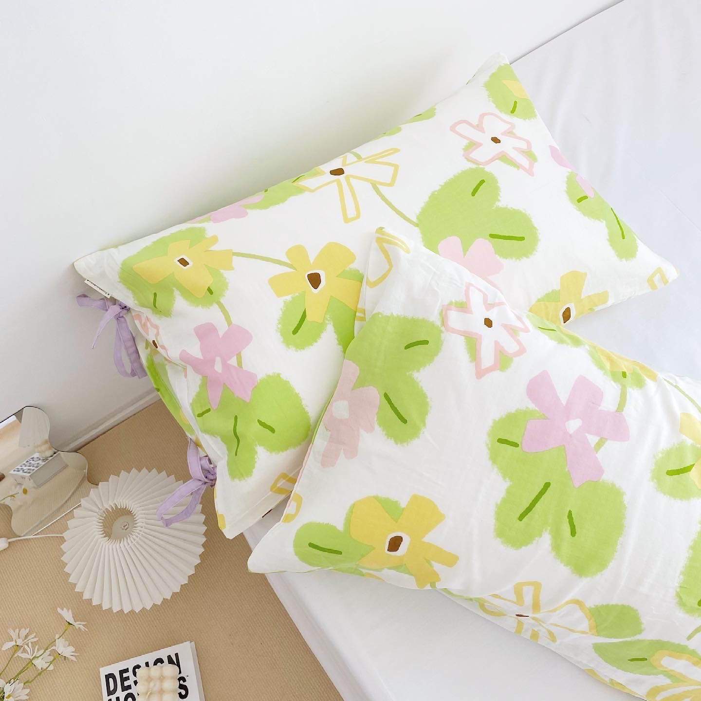 清新原创花朵全棉氧气纱枕套定做