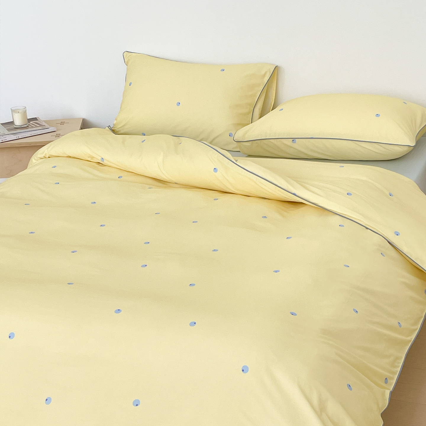 蓝莓的假期 ins风原创全棉四件套单人床单被套简约系三件套阳光感