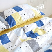 Cuộc sống ghép hình Nắng bông vải chéo giường chăn gối màu sắc có thể được tùy chỉnh ba hoặc bốn bộ phiên bản AB - Khăn trải giường