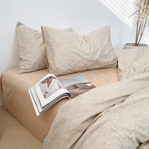 丁达尔效应 疗愈奶油风全棉四件套三件套单人双人床单被套床笠1.8