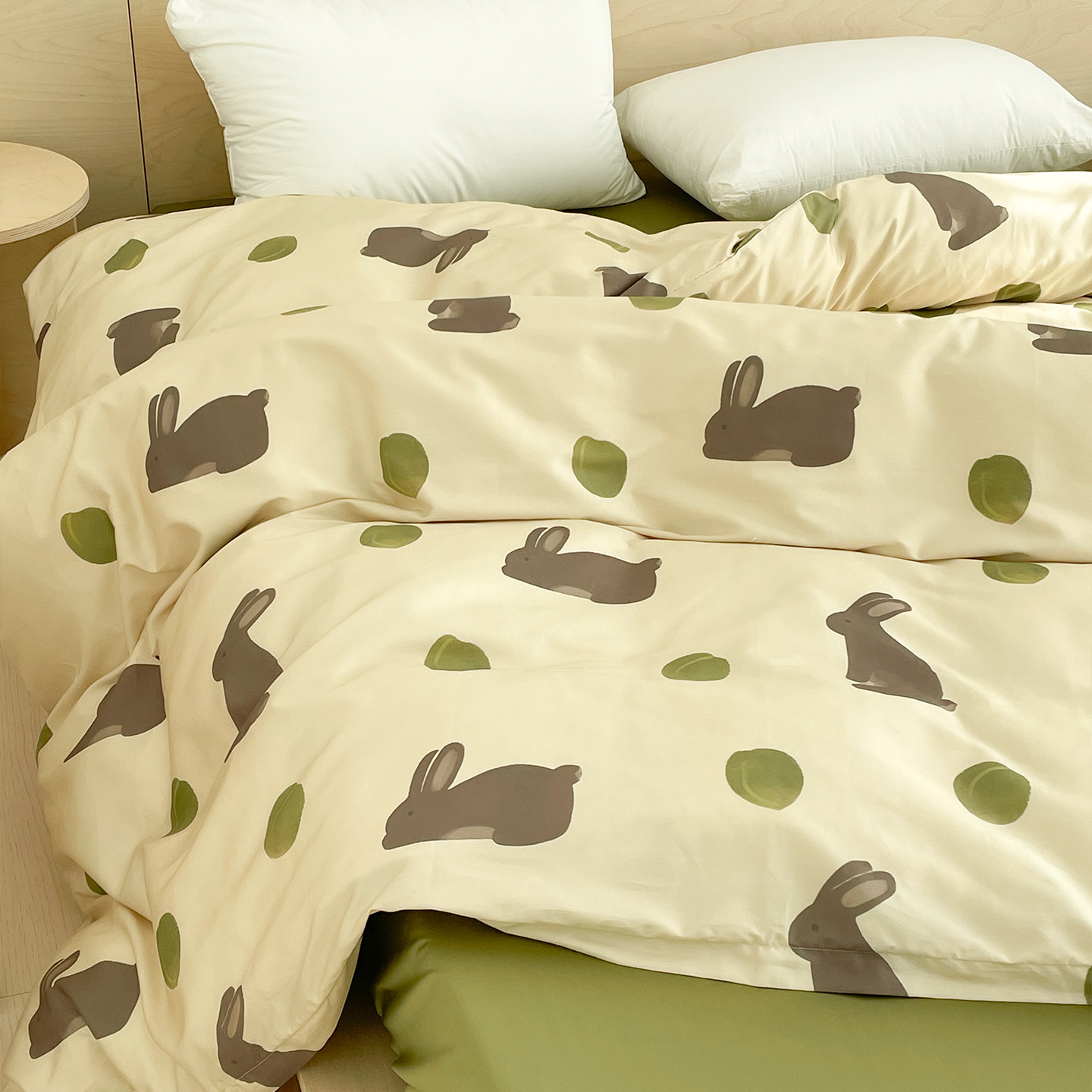 兔与青梅果 设计师手绘60支全棉被套长绒棉被芯罩1.8m小众清甜感