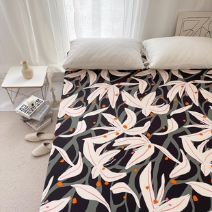 烂漫时fleurit 油画复古原创全棉磨毛床单床笠单品定制磨绒秋冬暖