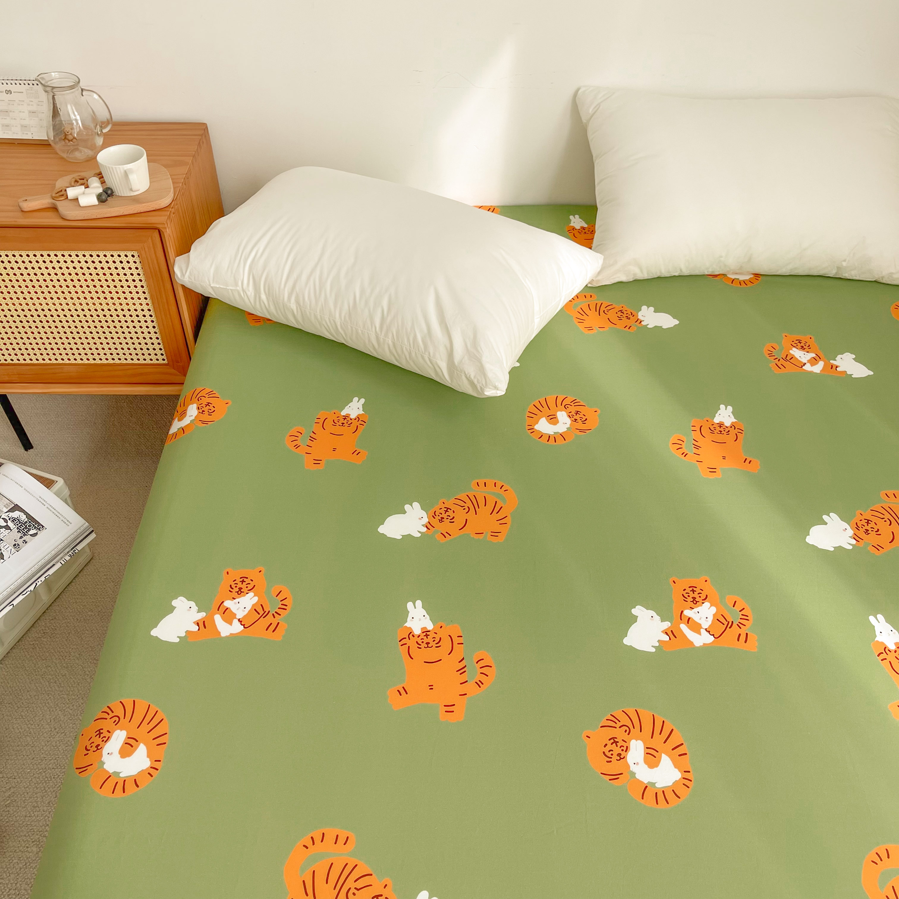 萌虎学生全棉床单花花造梦