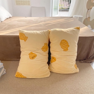 鲷鱼烧｜原创可爱日式 温暖毛绒单个 奶油绒枕套绒面信封枕芯罩冬季