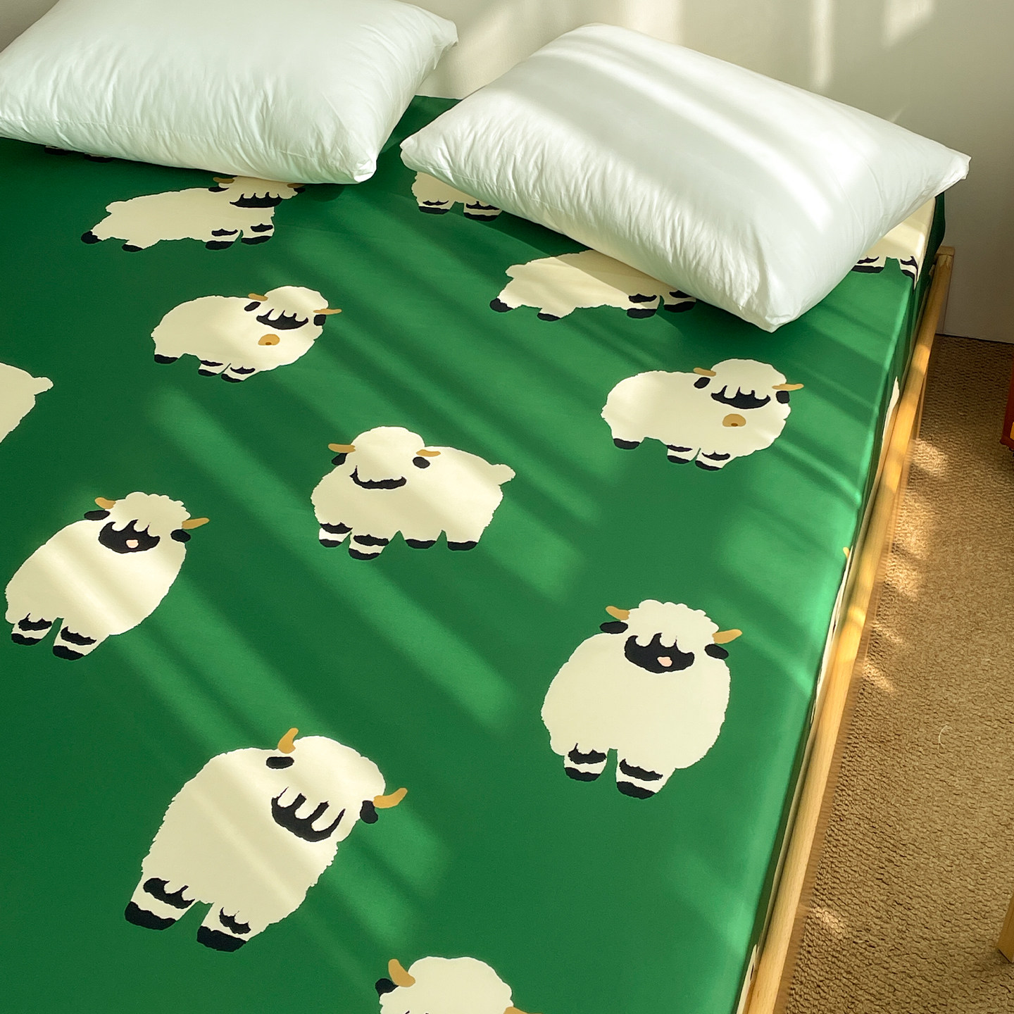小羊波特 独家款60支全棉长绒棉床单床笠单人可爱治愈系180x200cm