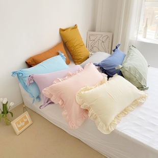 软乎乎！全棉枕套婴儿级氧气纱蝴蝶结枕头枕芯罩单人单只可定制