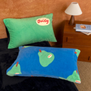 梨子 原创设计奶油绒枕套枕头套枕芯罩秋冬保暖绒高级蓝绿 思考