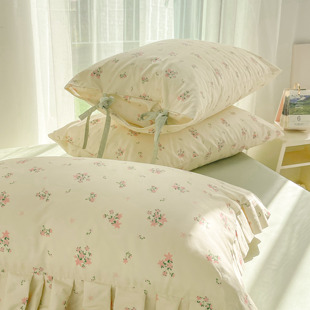 午后小憩 原创韩系温柔小碎花100全棉枕套花边纯棉枕罩枕芯套枕巾