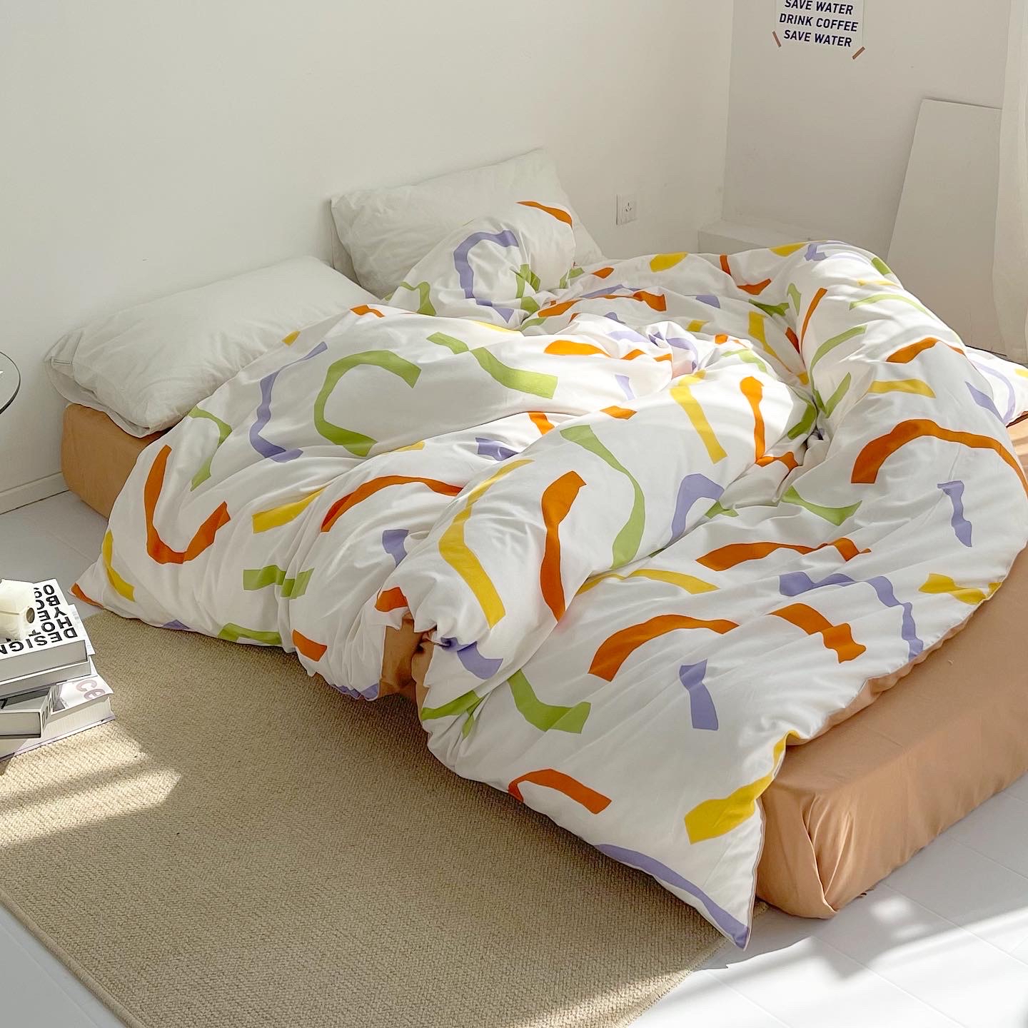 原创彩带全棉磨毛被套秋冬可定制