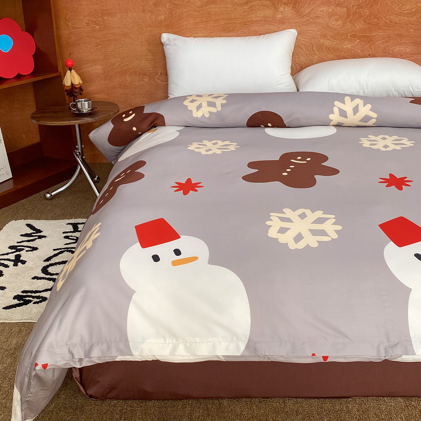 金钩贝儿 原创圣诞卡通全棉60支长绒棉被套被芯罩单人氛围感冬日
