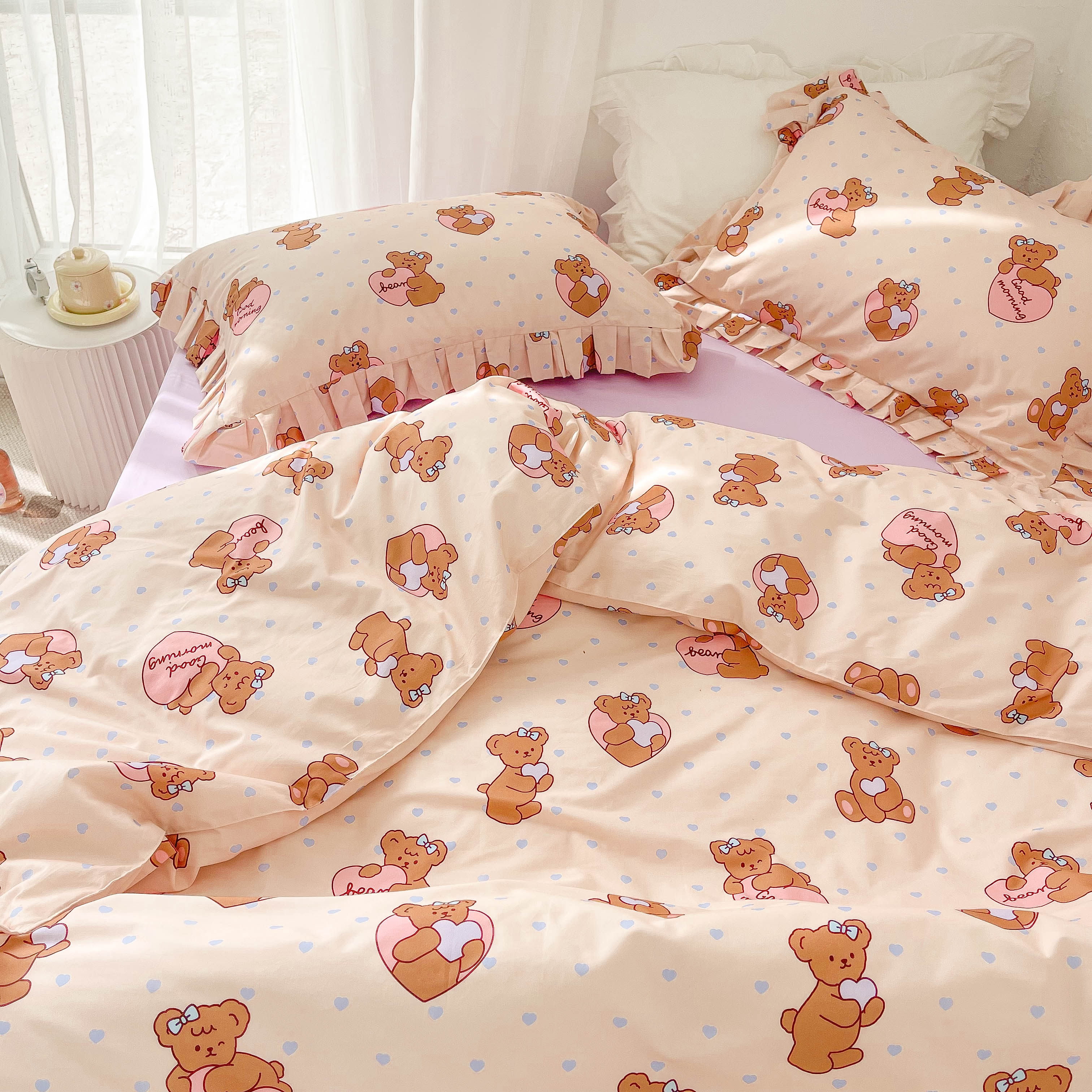 原创甜美小熊全棉四件套甜美