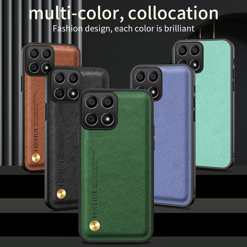 适用外贸荣耀400 Smart Honor X7D X9D X8C X7C X9A X5B手机壳Pura70pro十字纹华为NOVA12S Y61皮纹套批发