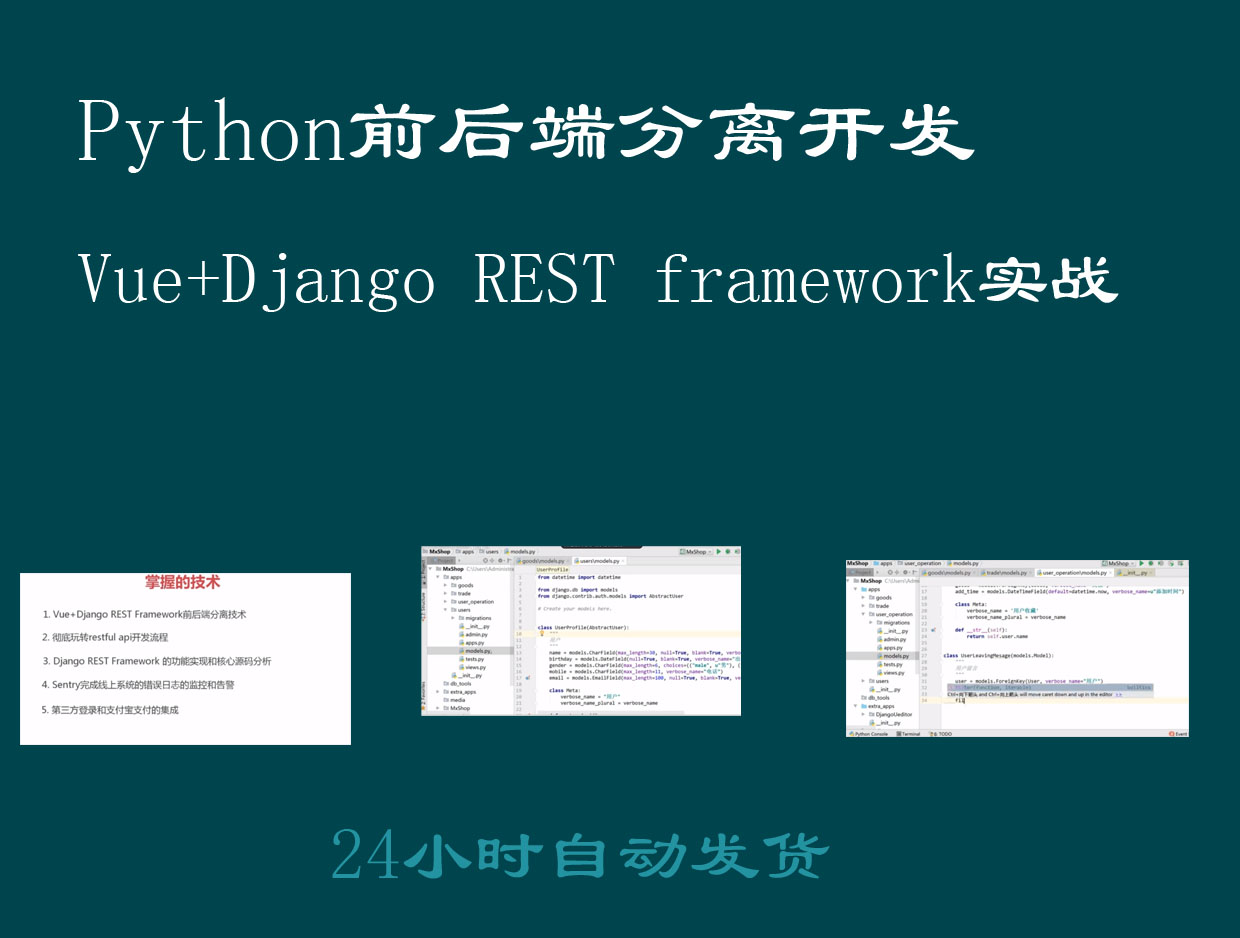 Python前后端分离开发Vue+Django REST framework实战 商务/设计服务 设计素材/源文件 原图主图