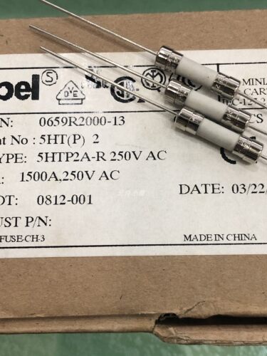 T2AH250V保险管 带引脚线 T2A 250V 陶瓷保险丝慢断 5x20MM
